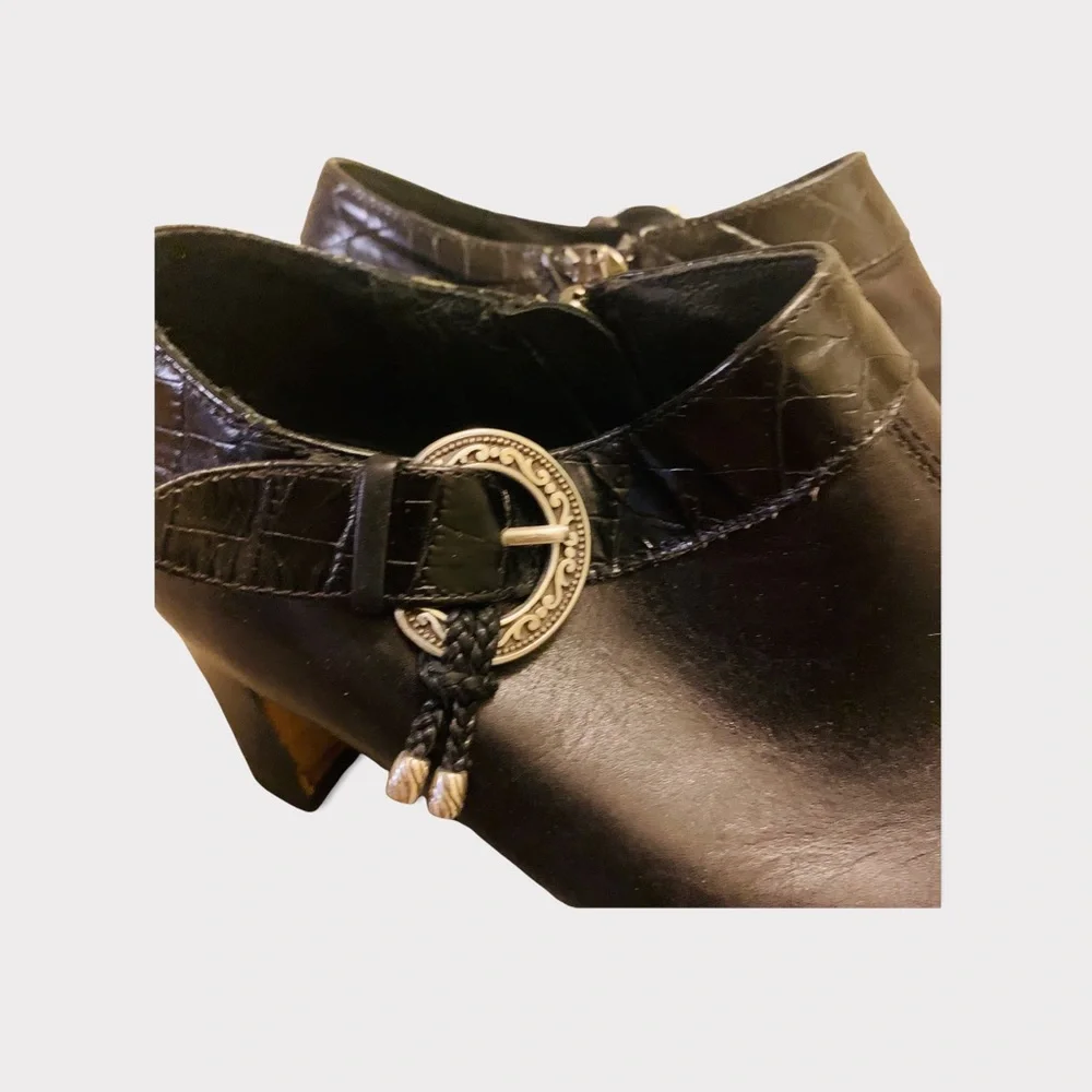 BRIGHTON Tucker Black Square Toe Booties - Picture 8 of 10